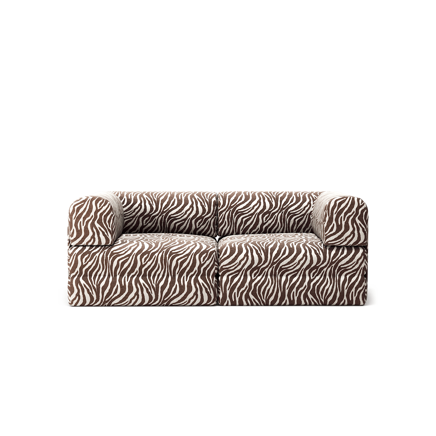 LUNA - 2 Seat - Chenille Jacquard Zebra Brown White – Workdeco