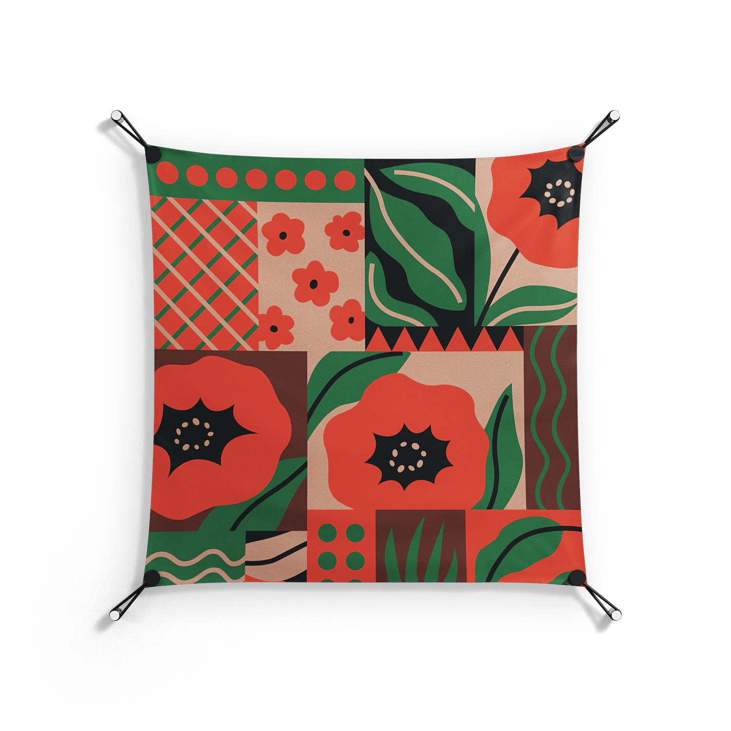 Flower B - Work On Wall - Heather Zhou - Black - 70 x 70 cm