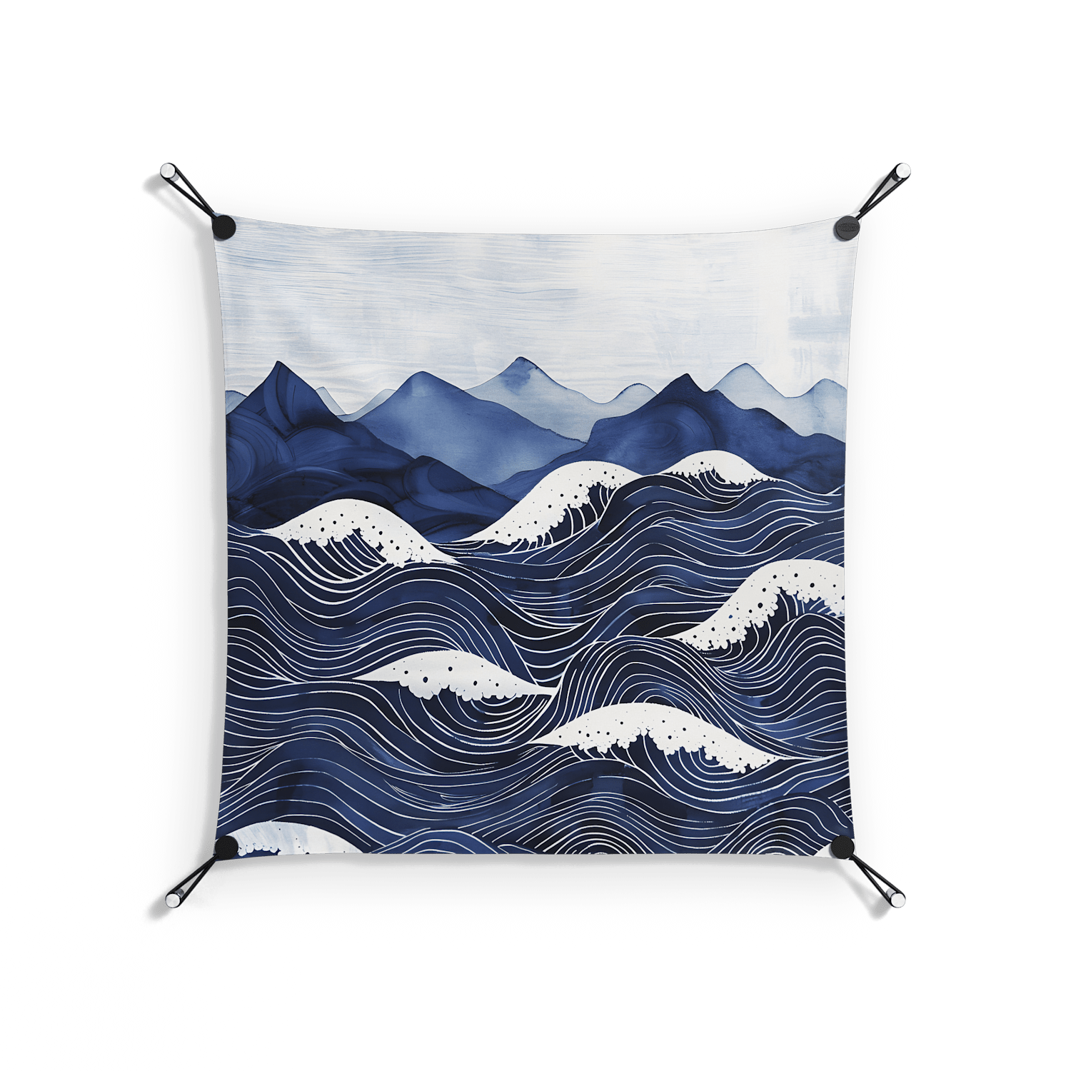 Dalgalar - Work On Wall - Nur Rydberg - Silver - 70 x 70 cm