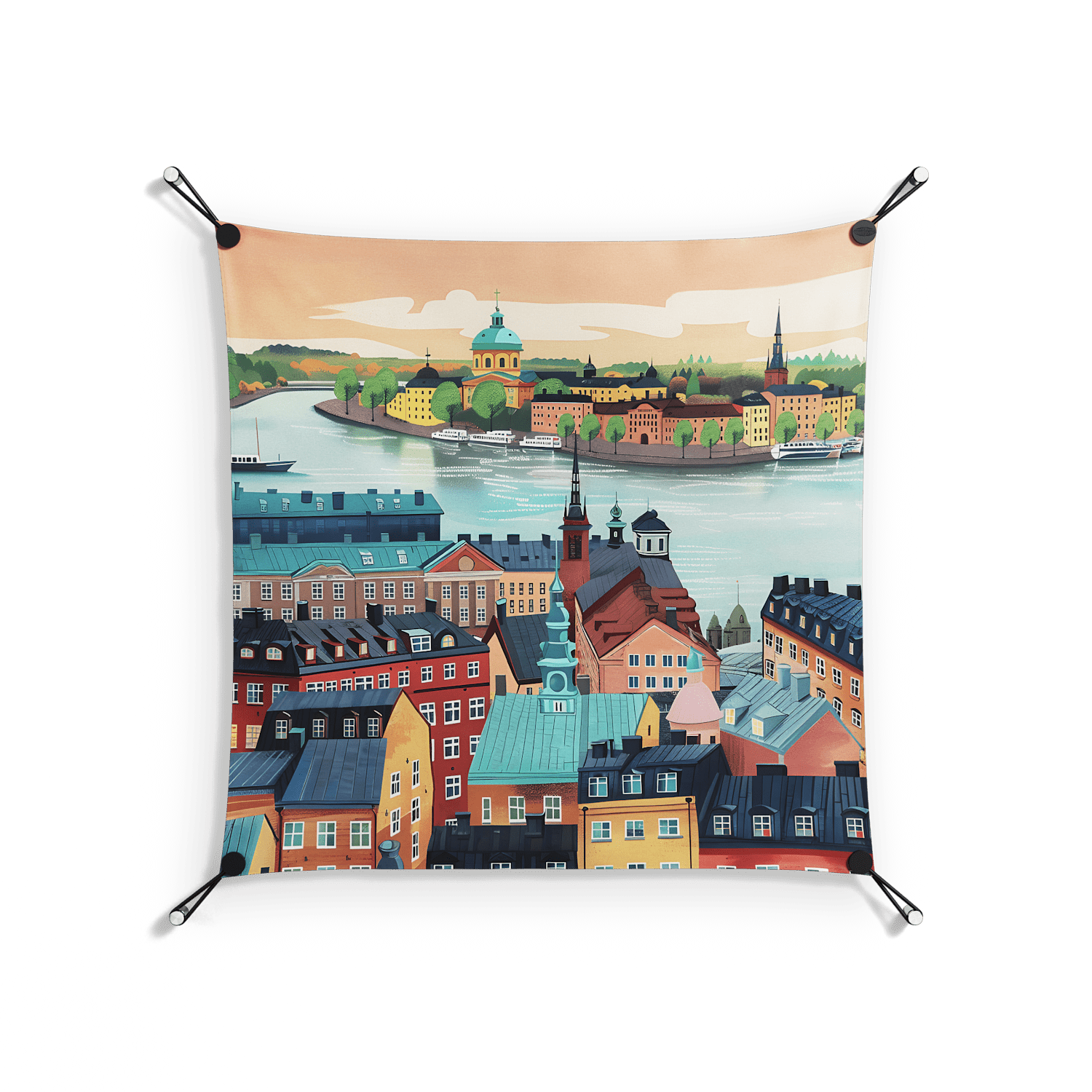 Gamla Stan - Work On Wall - Nur Rydberg - Black - 70 x 70 cm