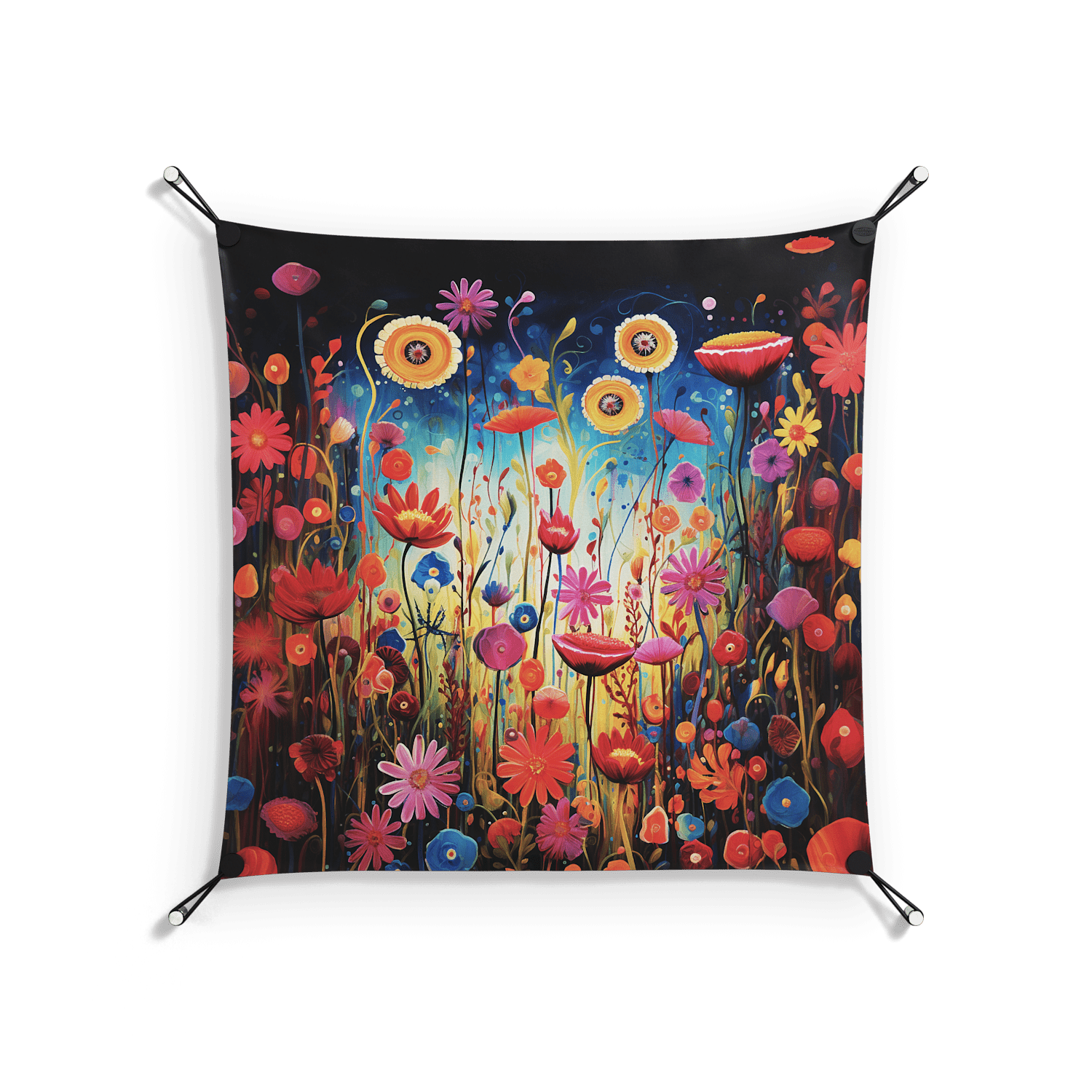 Greatful Meadow - Work On Wall - Nur Rydberg - Black - 70 x 70 cm