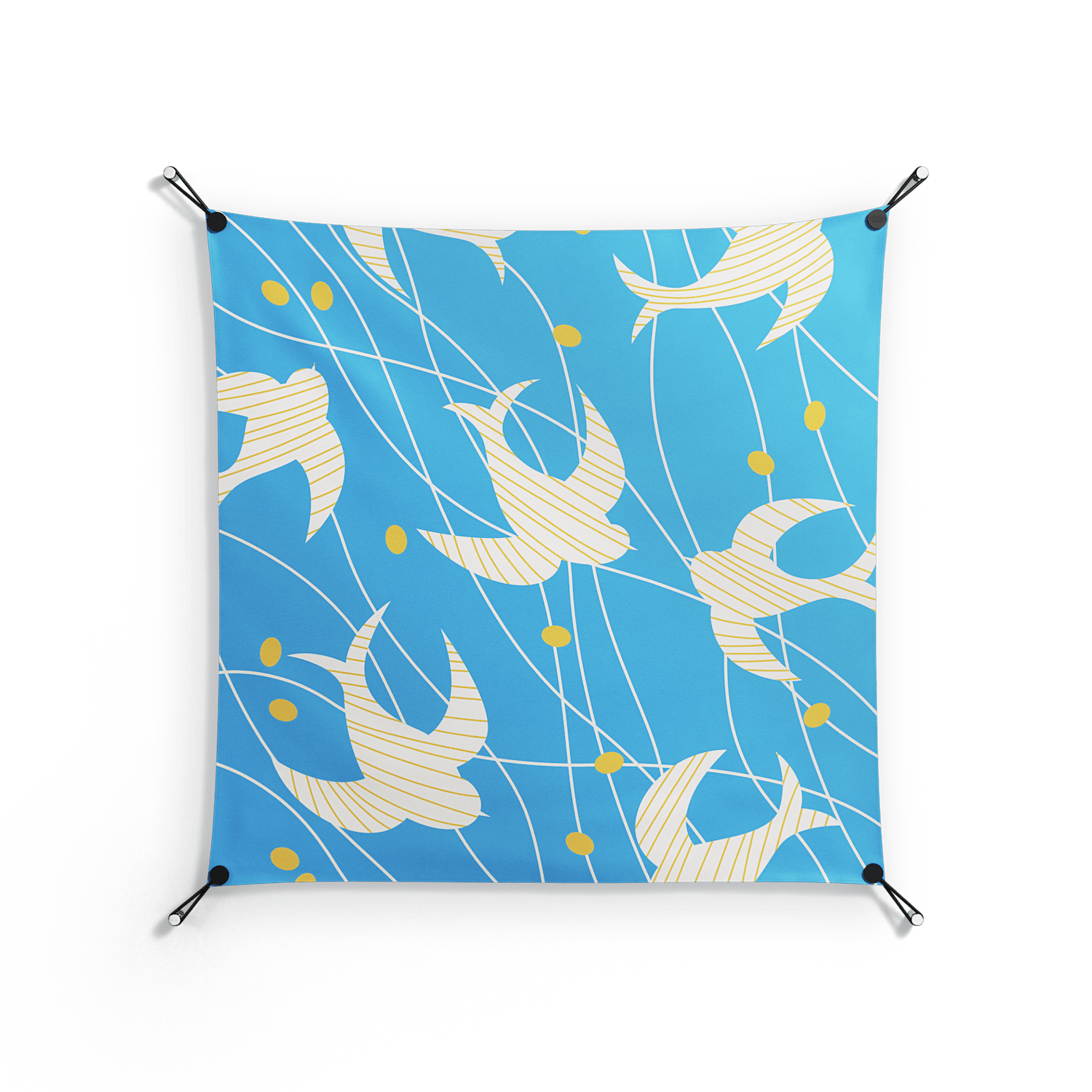 Birds B - Work On Wall - Heather Zhou - Silver - 90 x 90 cm