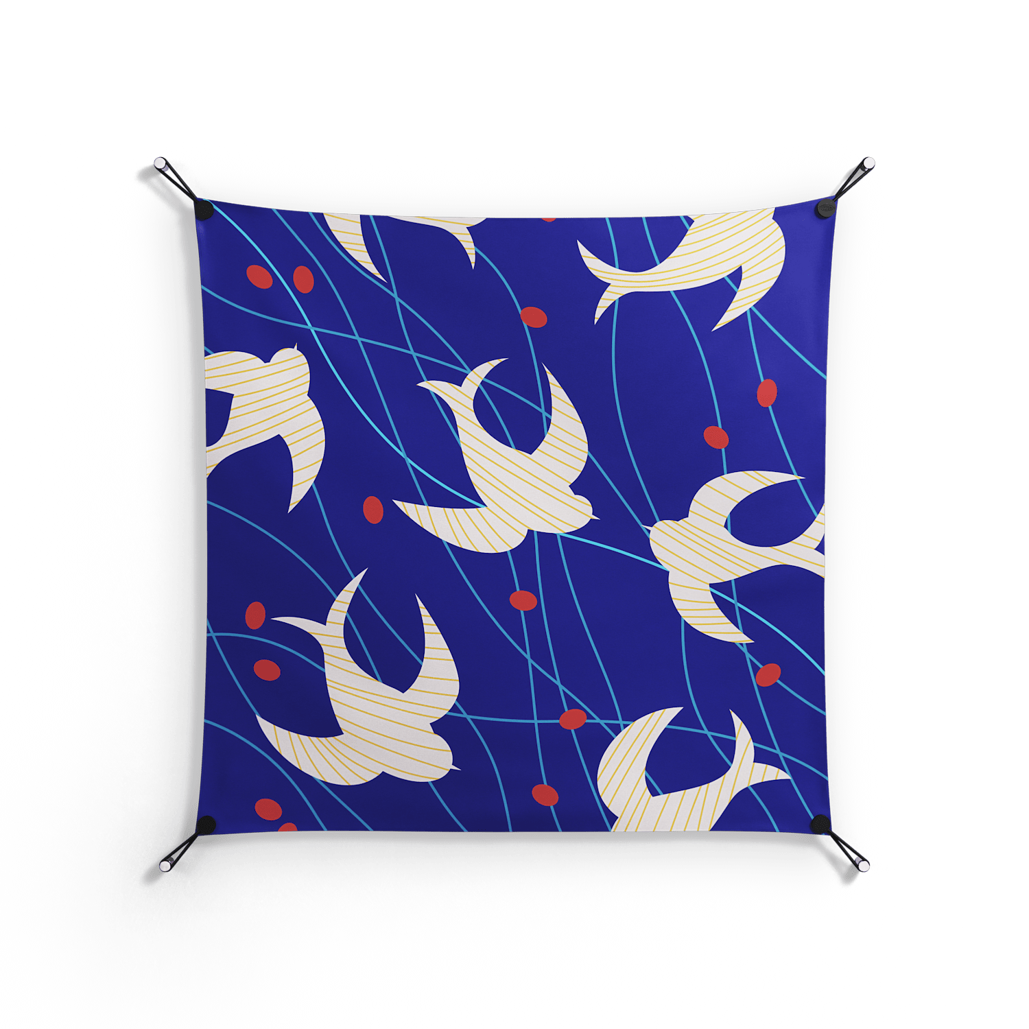 Birds A - Work On Wall - Heather Zhou - Black - 90 x 90 cm