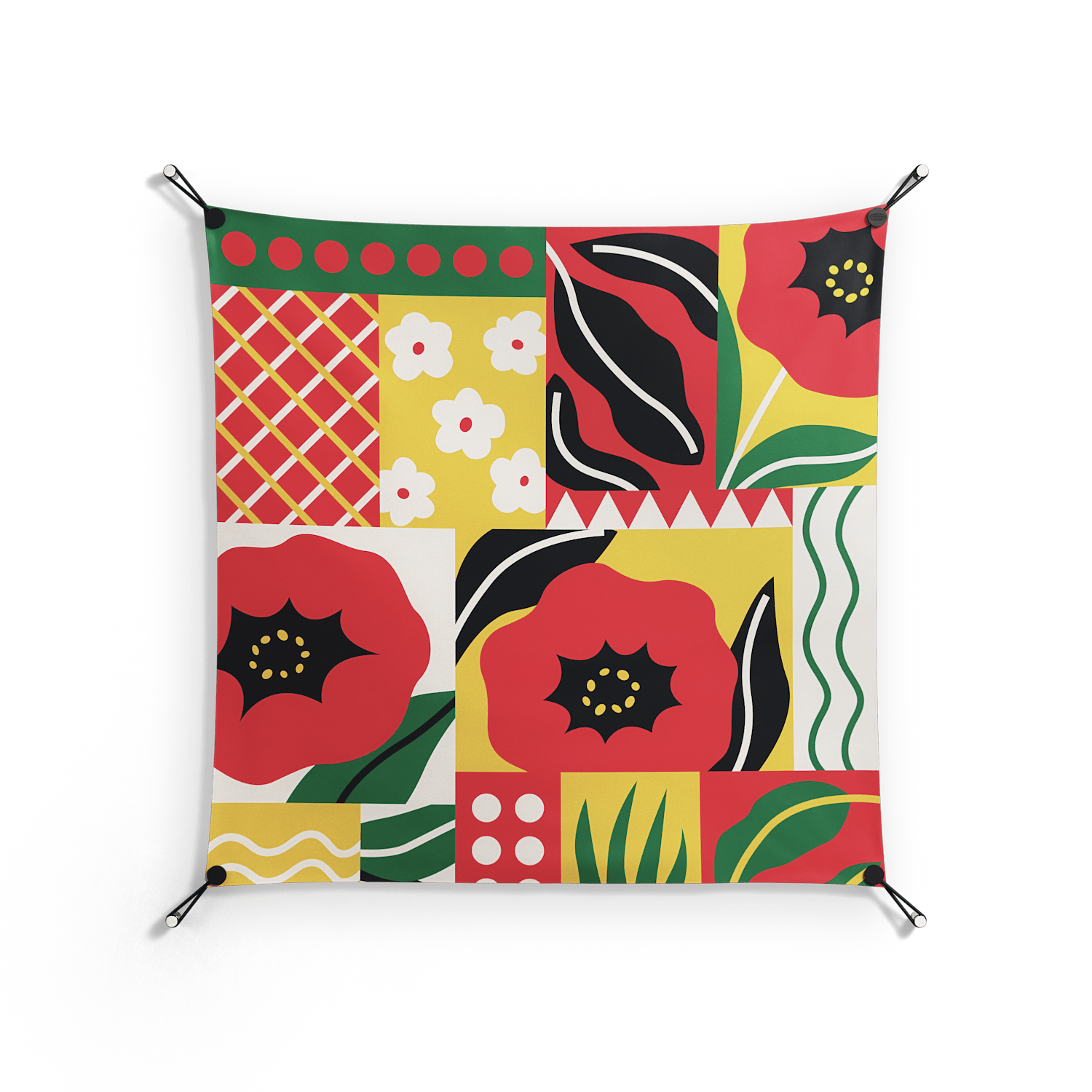 Flower C - Work On Wall - Heather Zhou - Black - 90 x 90 cm