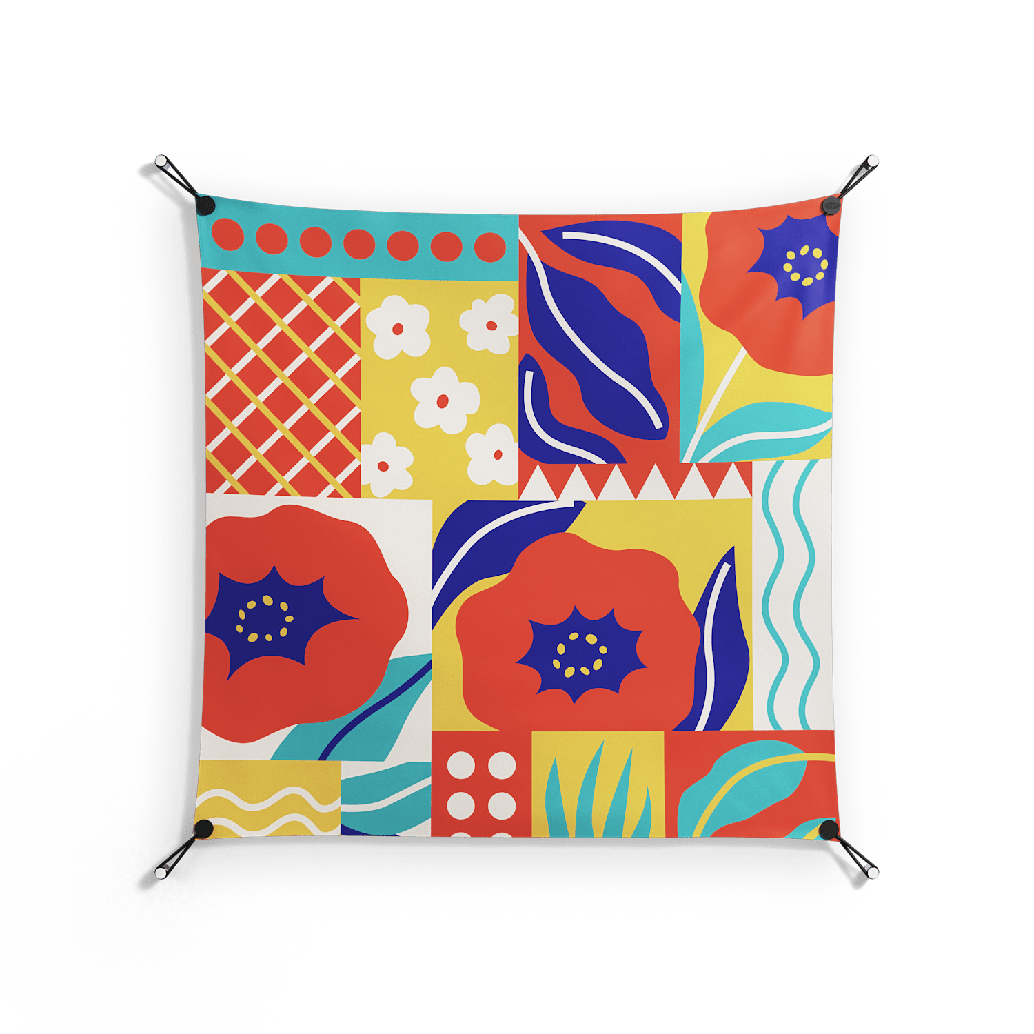 Flower A - Work On Wall - Heather Zhou - Orange - 90 x 90 cm