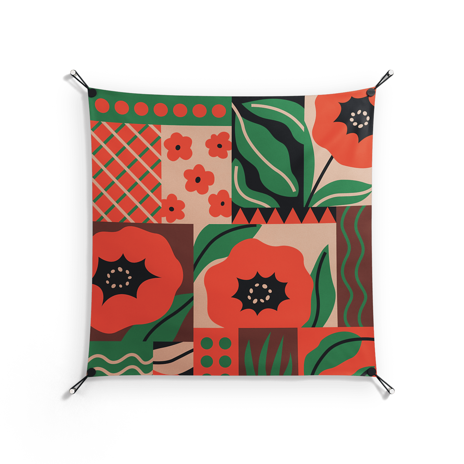 Flower B - Work On Wall - Heather Zhou - Silver - 90 x 90 cm