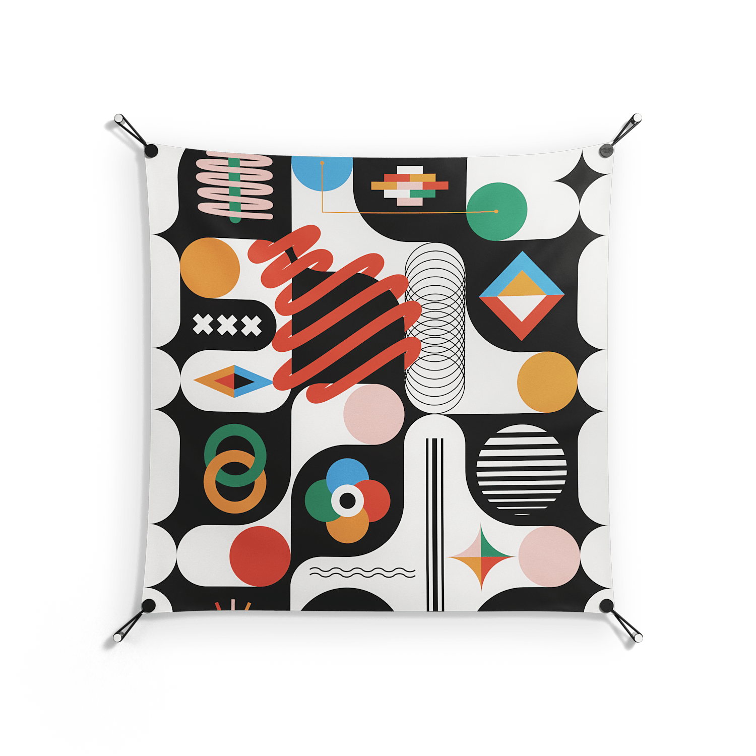 Connections - Work On Wall - Vratislav Pecka - Black - 90 x 90 cm