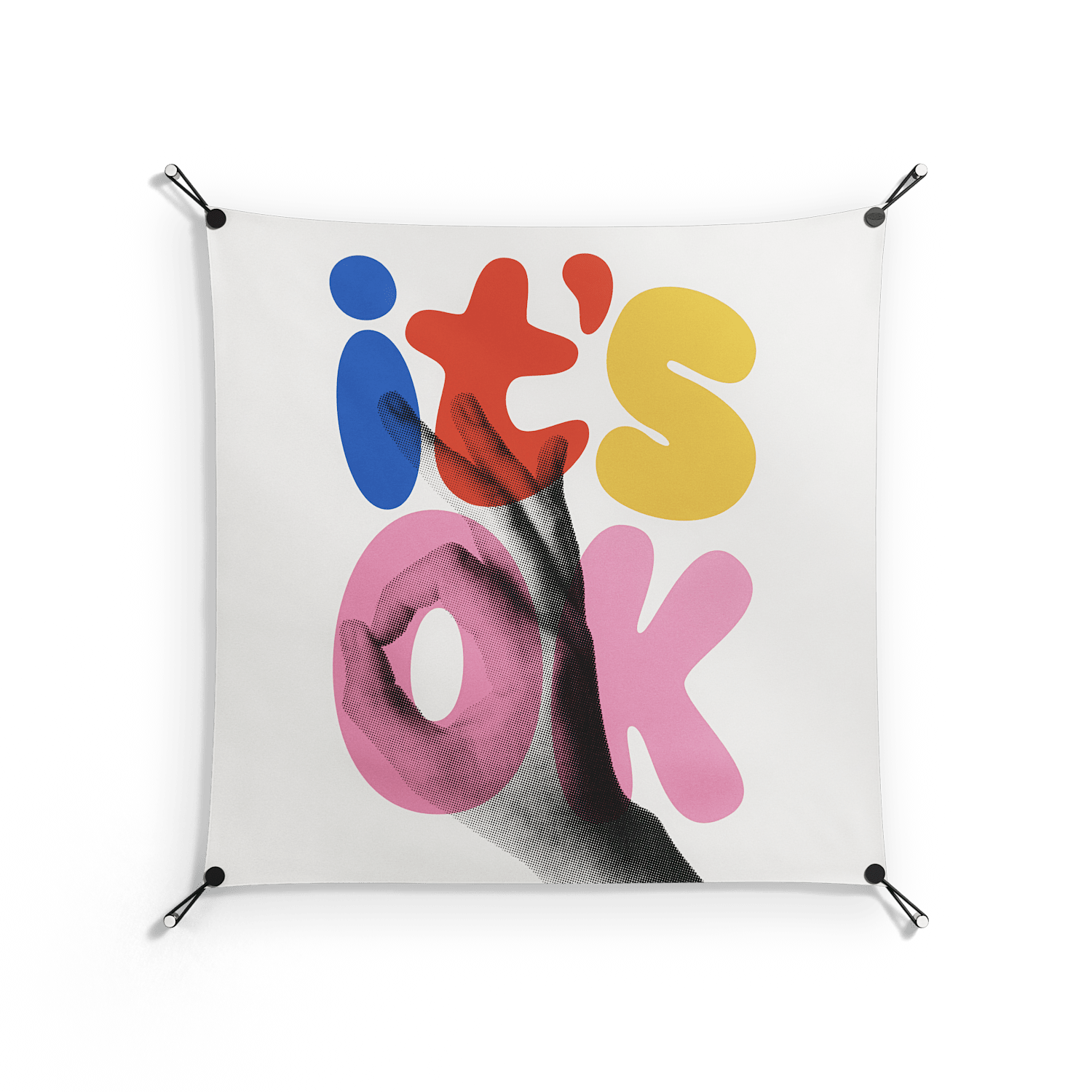 Its Ok - Work On Wall - Vratislav Pecka - Orange - 90 x 90 cm