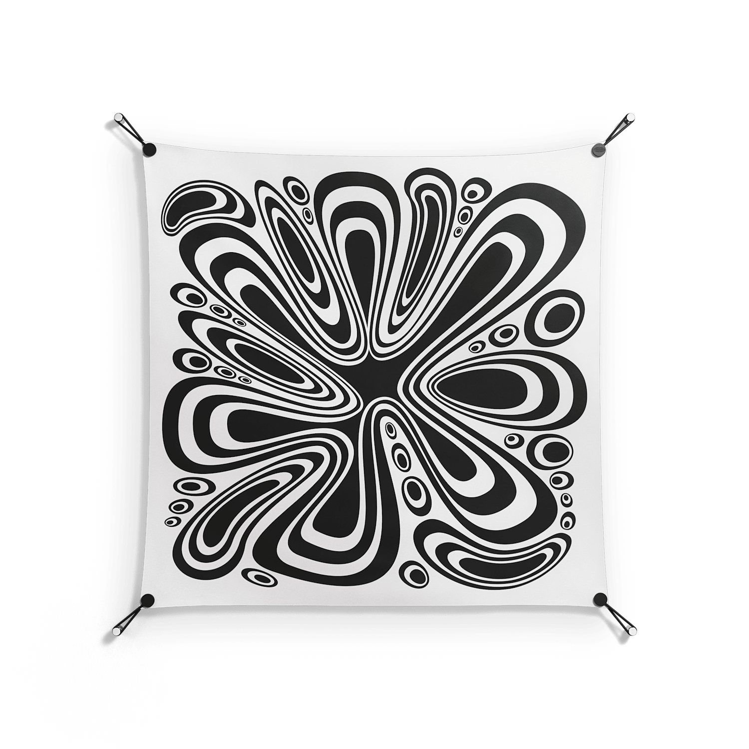 Splash of Black - Work On Wall - Vratislav Pecka - Silver - 90 x 90 cm