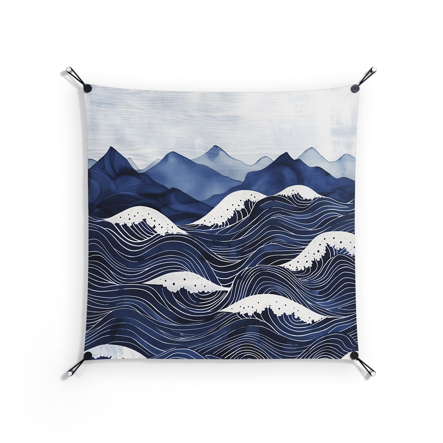 Dalgalar - Work On Wall - Nur Rydberg - Silver - 90 x 90 cm