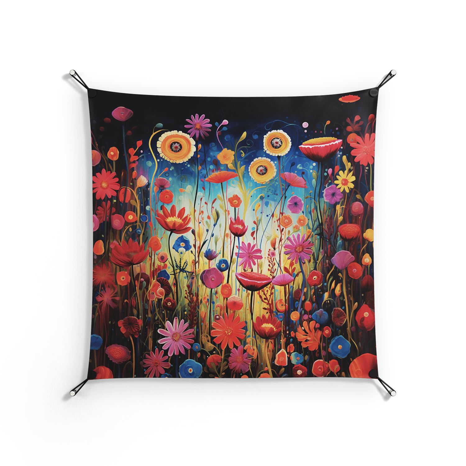 Greatful Meadow - Work On Wall - Nur Rydberg - Black - 90 x 90 cm