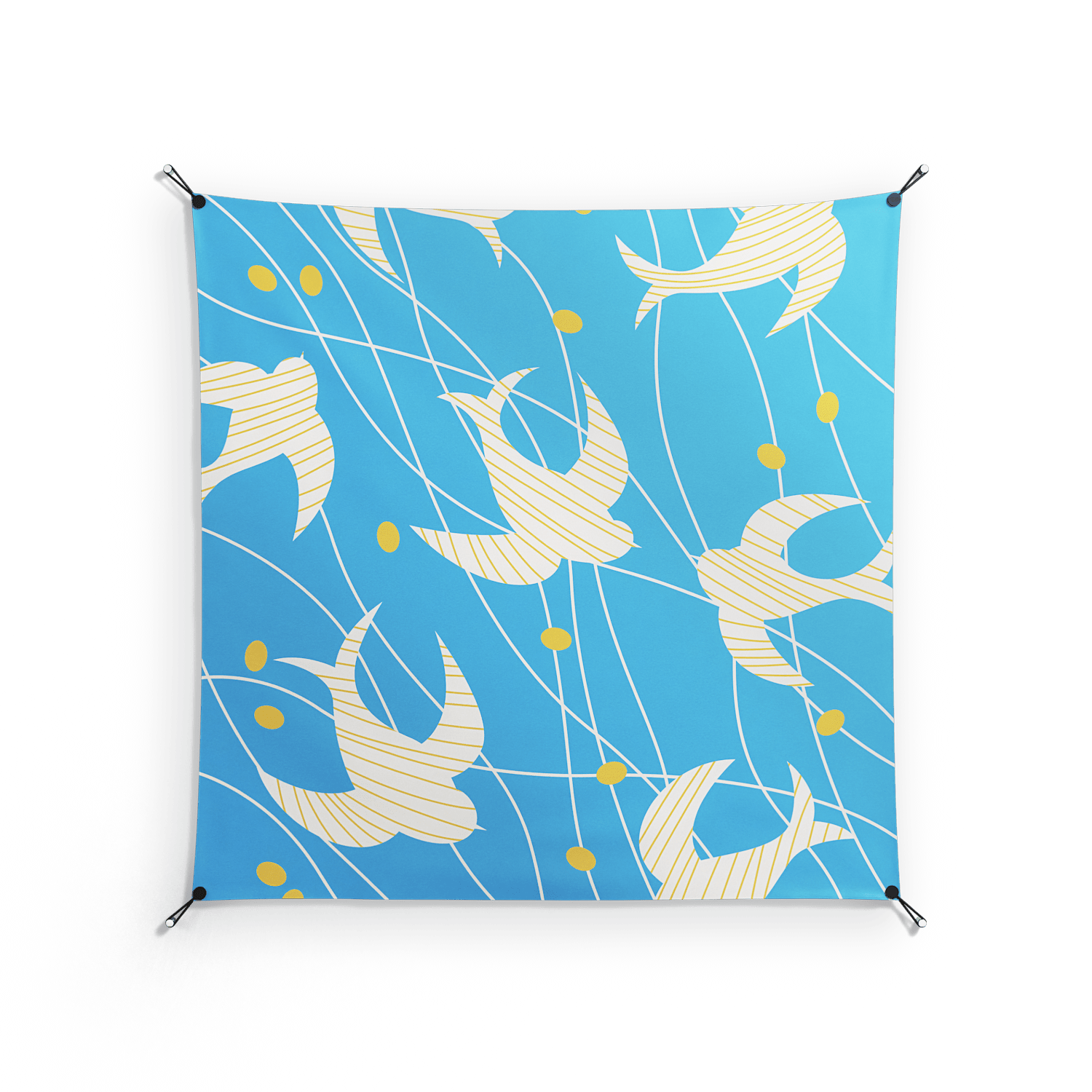 Birds B - Work On Wall - Heather Zhou - Silver - 140 x 140 cm