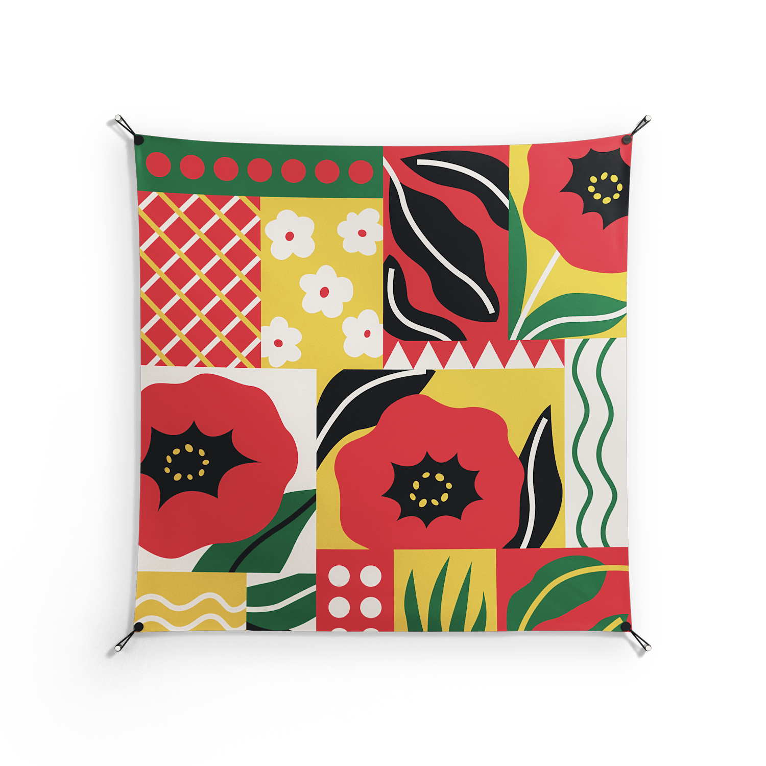 Flower C - Work On Wall - Heather Zhou - Silver - 140 x 140 cm