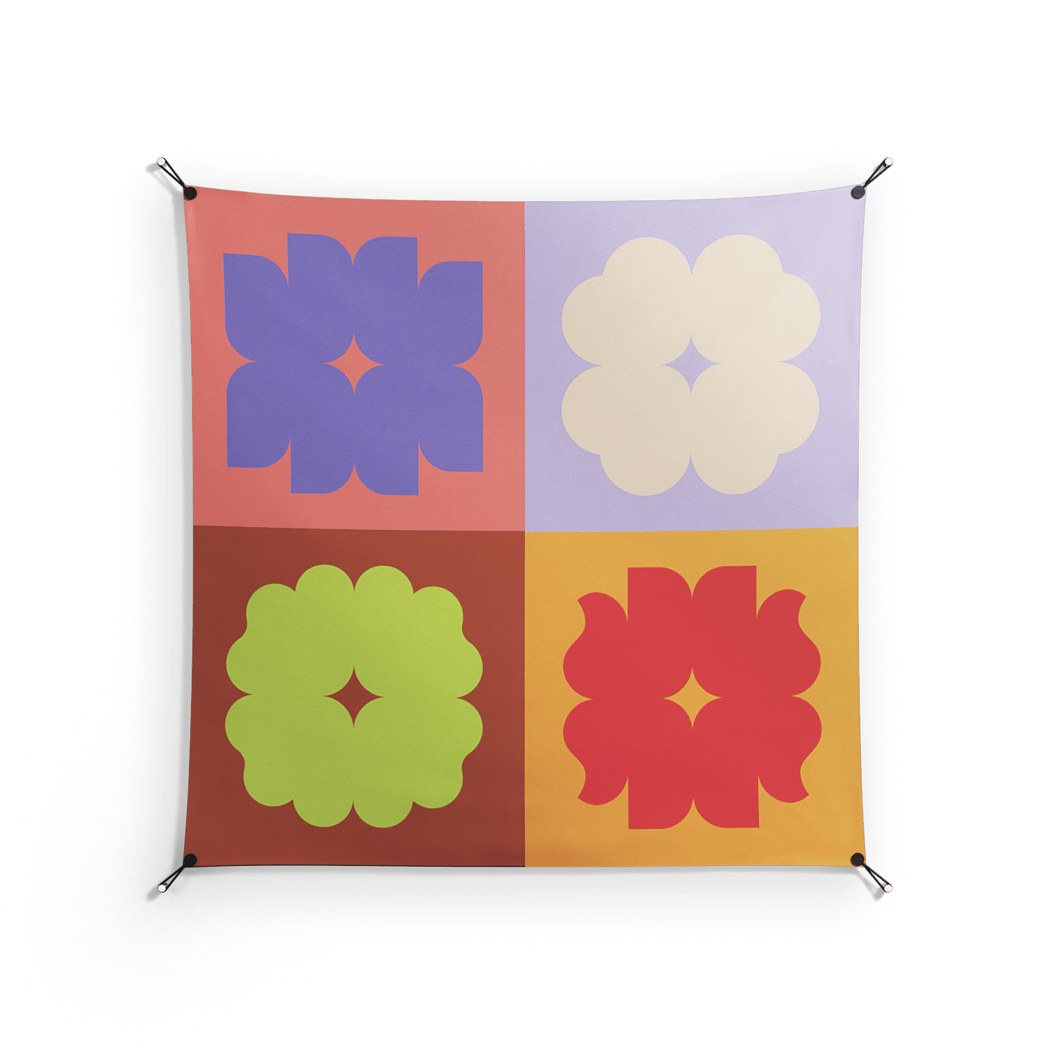 Flowers All - Work On Wall - Linus Lohoff - Black - 140 x 140 cm