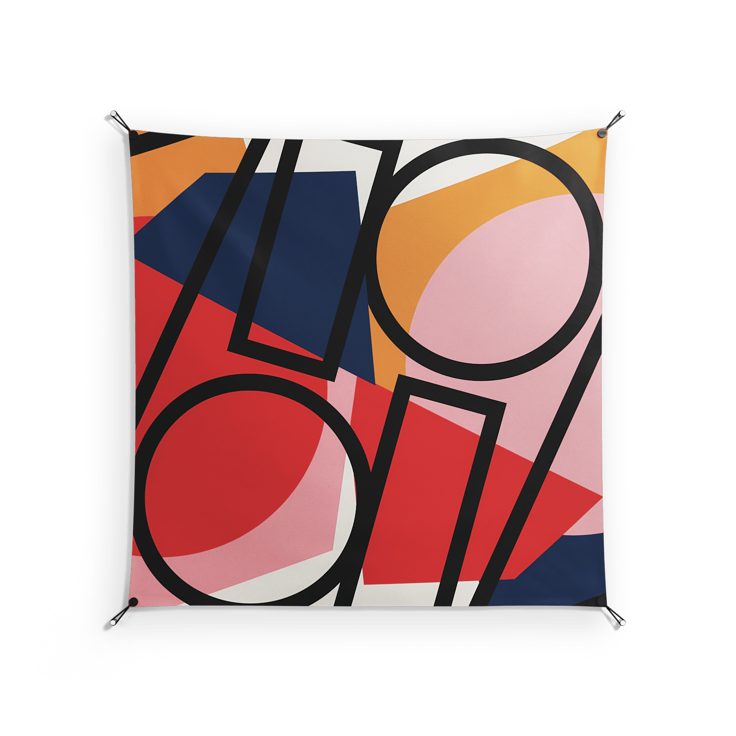 Fuerte - Work On Wall - Vratislav Pecka - Orange - 140 x 140 cm