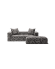 NOMAD - 2 Seater with Pouf - Chenille Jacquard Zebra Black White