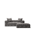 NOMAD - 2 Seater with Pouf - Chenille Jacquard Zebra Black White