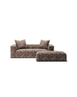 NOMAD - 2 Seater with Pouf - Chenille Jacquard Zebra Brown White