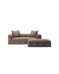 NOMAD - 2 Seater with Pouf - Chenille Jacquard Zebra Brown White