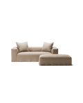 NOMAD - 2 Seater with Pouf - Brushed Cotton Sandy Beige