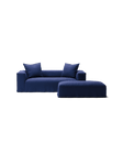 NOMAD - 2 Seater with Pouf - Brushed Cotton Dark Blue