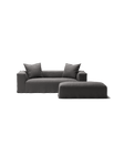NOMAD - 2 Seater with Pouf - Brushed Cotton Dark Gray