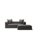 NOMAD - 2 Seater with Pouf - Brushed Cotton Dark Gray