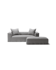 NOMAD - 2 Seater with Pouf - Brushed Cotton Light Gray
