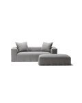 NOMAD - 2 Seater with Pouf - Brushed Cotton Light Gray