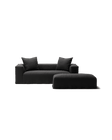 NOMAD - 2 Seater with Pouf - Pure Linen Dark Charcoal