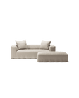 NOMAD - 2 Seater with Pouf - Pure Linen Off-White
