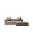 NOMAD - 2 Seater with Pouf - Pure Linen Pale Gray