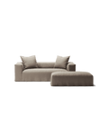 NOMAD - 2 Seater with Pouf - Pure Linen Pale Gray