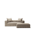 NOMAD - 2 Seater with Pouf - Pure Linen Sandy Beige