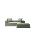 NOMAD - 2 Seater with Pouf - Pure Linen Vivid Green