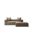 NOMAD - 2 Seater with Pouf - Pure Linen Natural