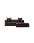 NOMAD - 2 Seater with Pouf - Pure Linen Truffle Brown