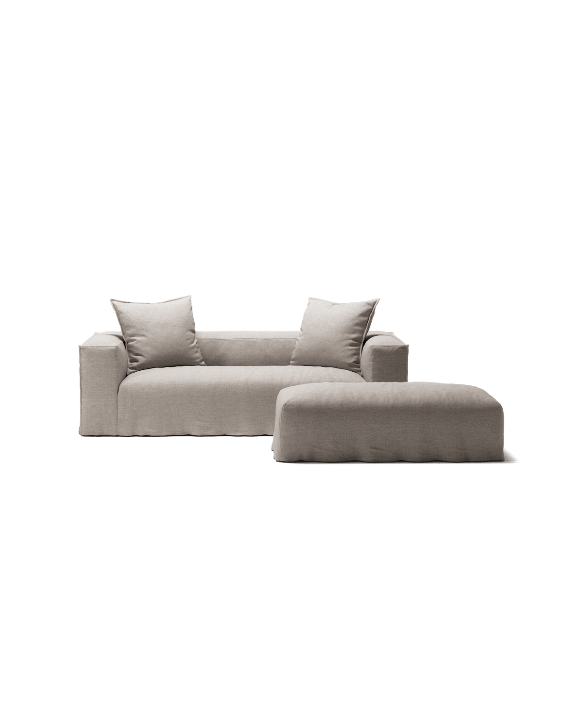 NOMAD - 2 Seater with Pouf - Textured Blend Beige