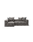 NOMAD - 3 Seater with Chaise Lounge - Left - Chenille Jacquard Zebra Black White