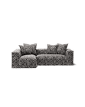 NOMAD - 3 Seater with Chaise Lounge - Left - Chenille Jacquard Zebra Black White