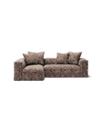 NOMAD - 3 Seater with Chaise Lounge - Left - Chenille Jacquard Zebra Brown White