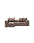 NOMAD - 3 Seater with Chaise Lounge - Left - Chenille Jacquard Zebra Brown White