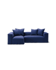 NOMAD - 3 Seater with Chaise Lounge - Left - Brushed Cotton Dark Blue