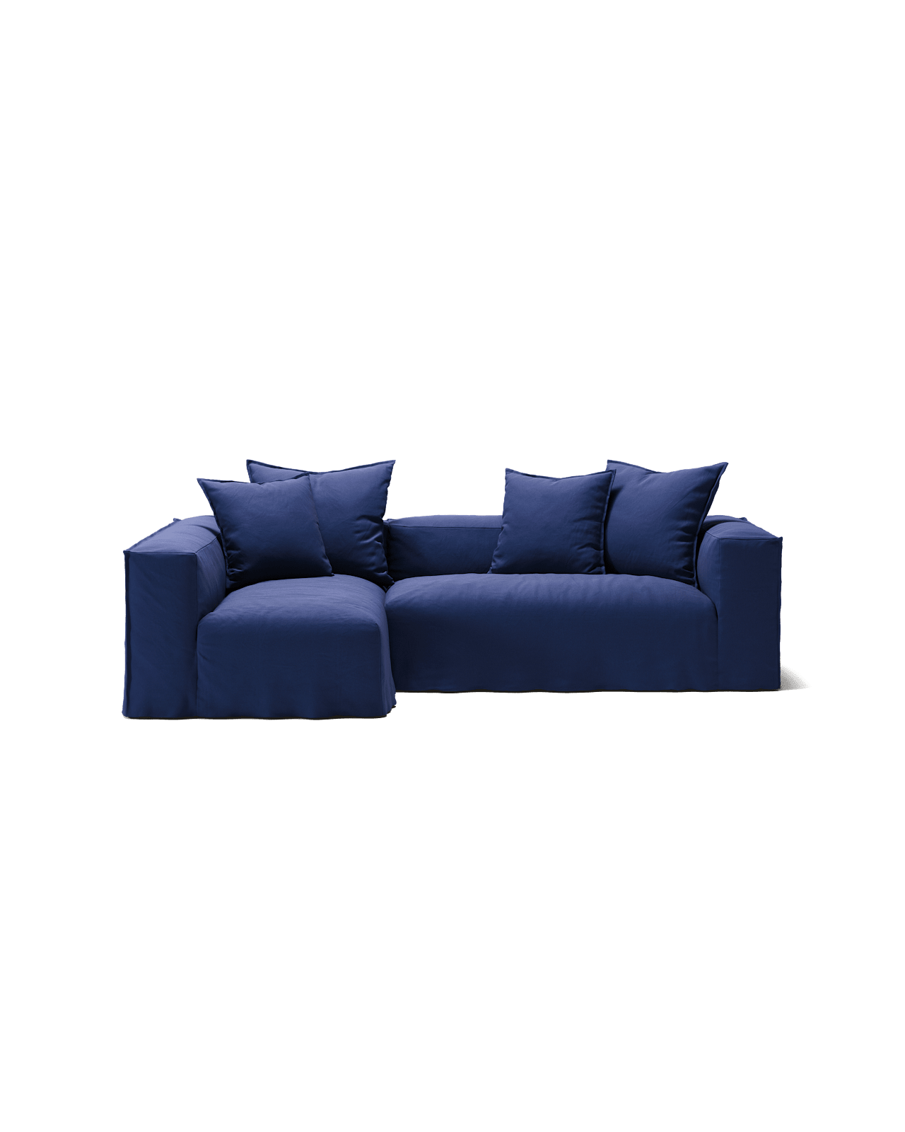 NOMAD - 3 Seater with Chaise Lounge - Left - Brushed Cotton Dark Blue