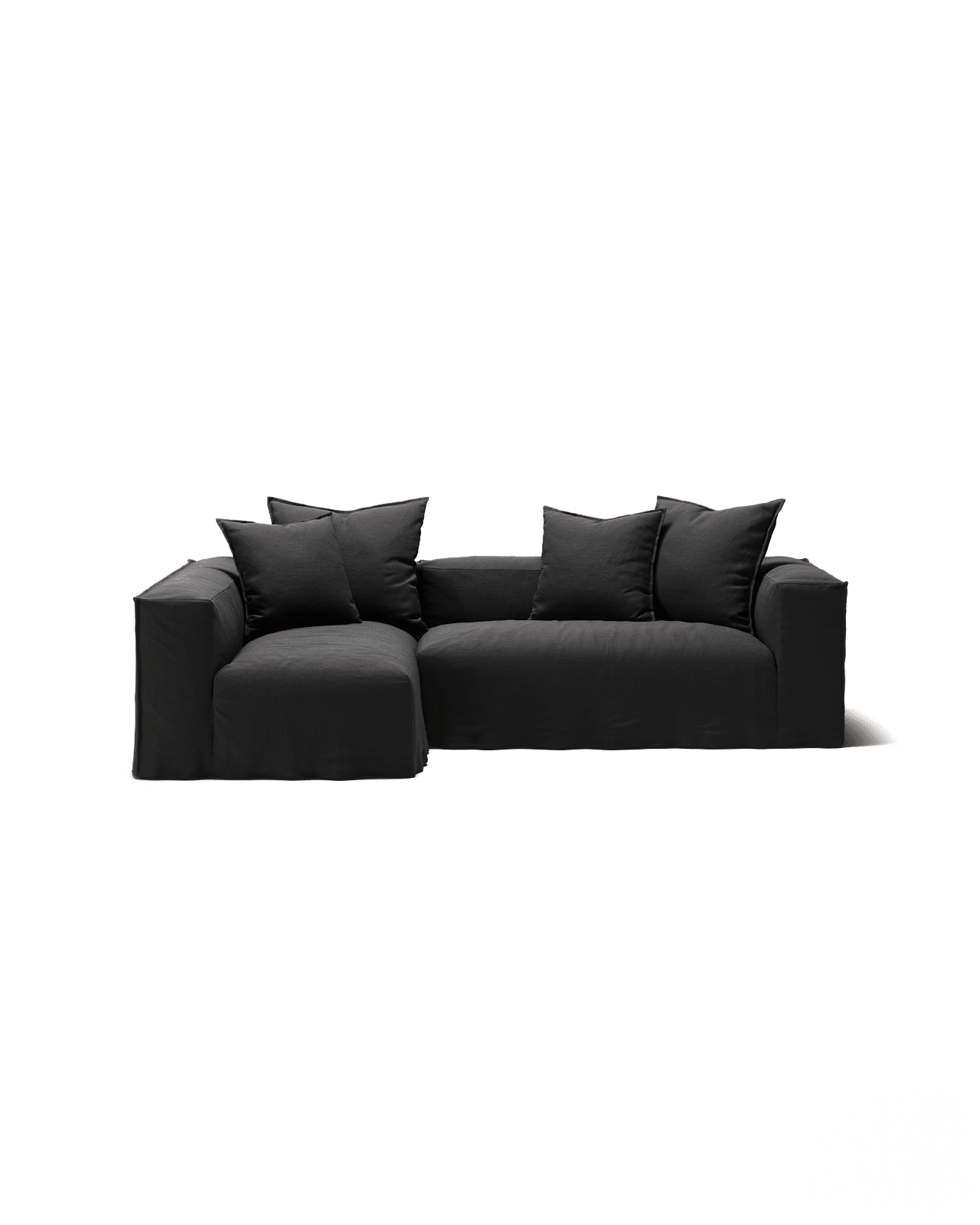 NOMAD - 3 Seater with Chaise Lounge - Left - Pure Linen Dark Charcoal