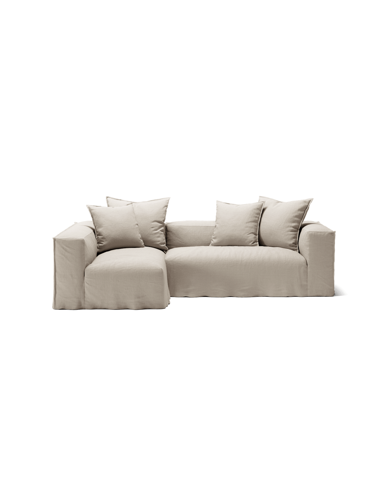 NOMAD - 3 Seater with Chaise Lounge - Left - Pure Linen Off-White