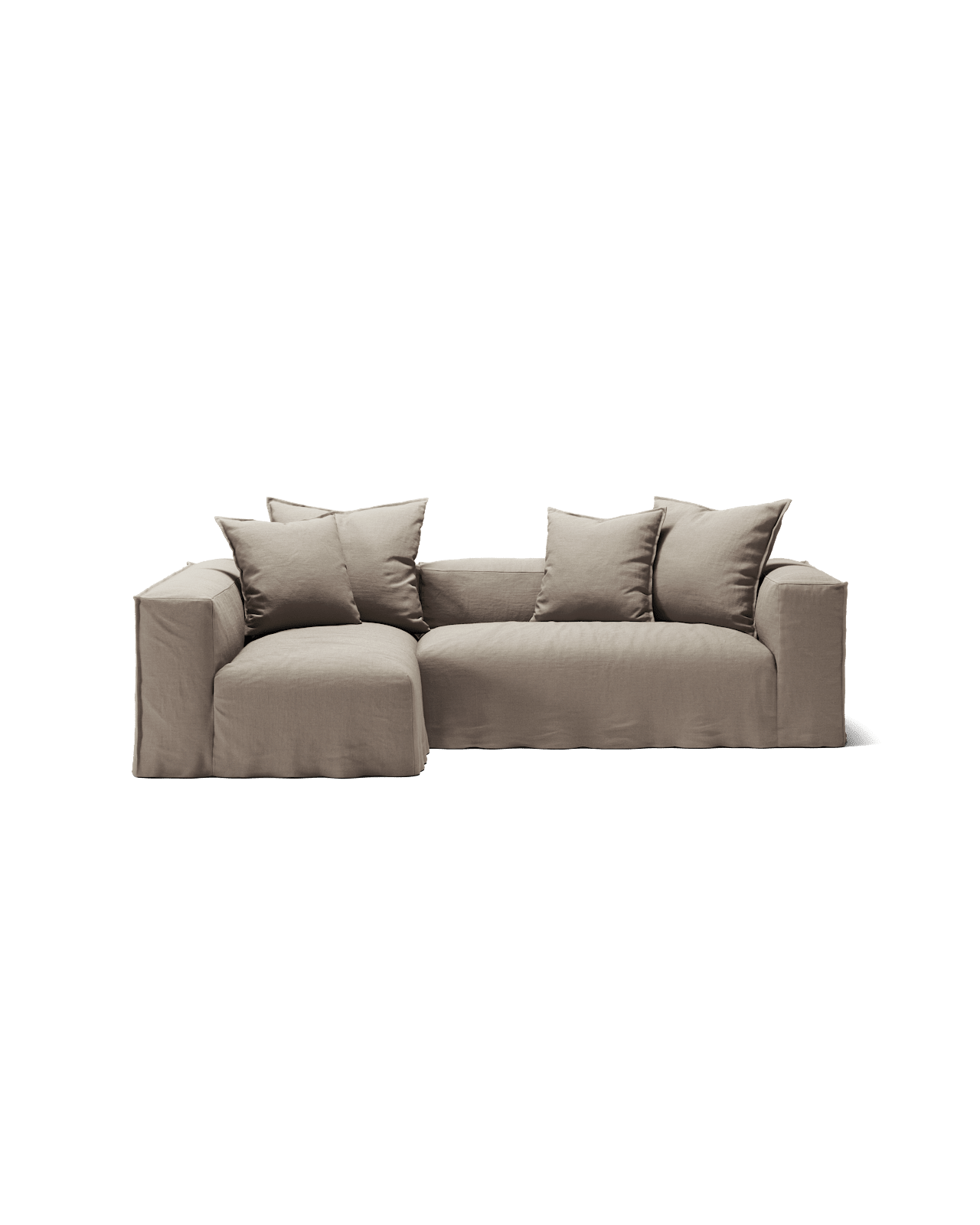 NOMAD - 3 Seater with Chaise Lounge - Left - Pure Linen Pale Gray