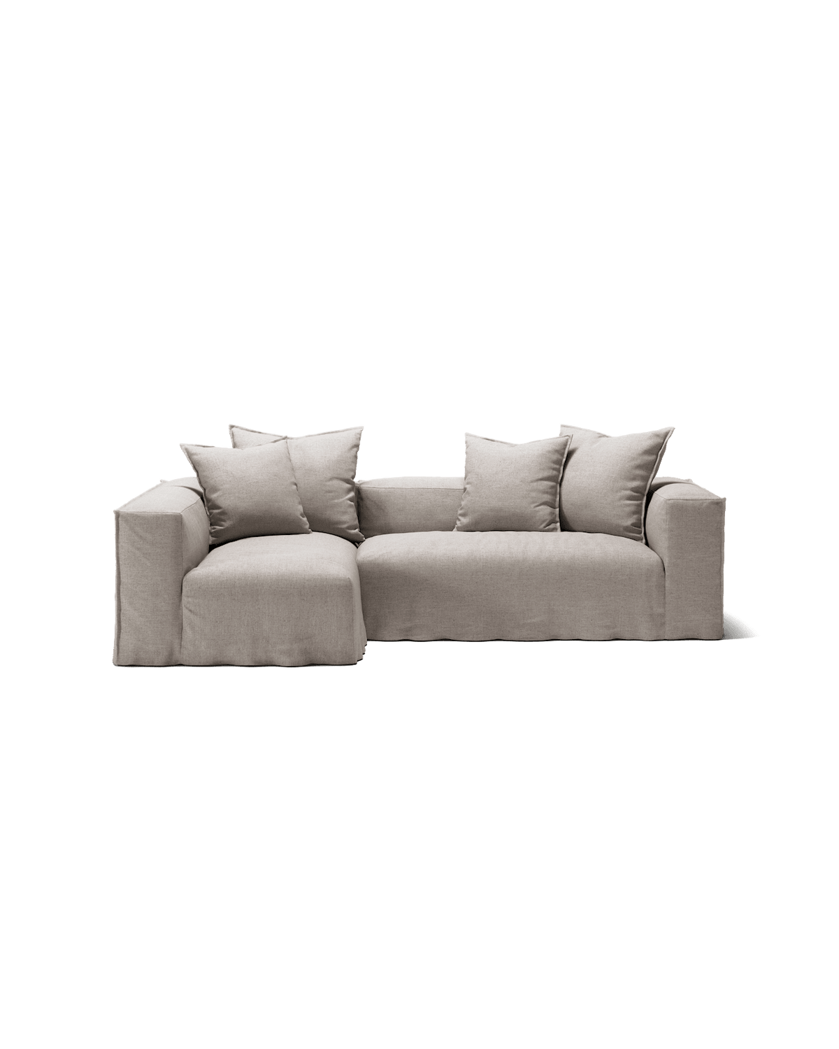 NOMAD - 3 Seater with Chaise Lounge - Left - Textured Blend Beige