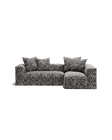NOMAD - 3 Seater with Chaise Lounge - Right - Chenille Jacquard Zebra Black White