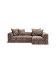 NOMAD - 3 Seater with Chaise Lounge - Right - Chenille Jacquard Zebra Brown White